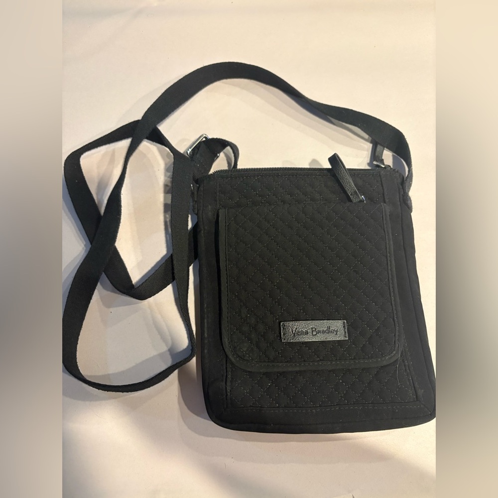 Vera Bradley Black Quilted Messenger Crossbody